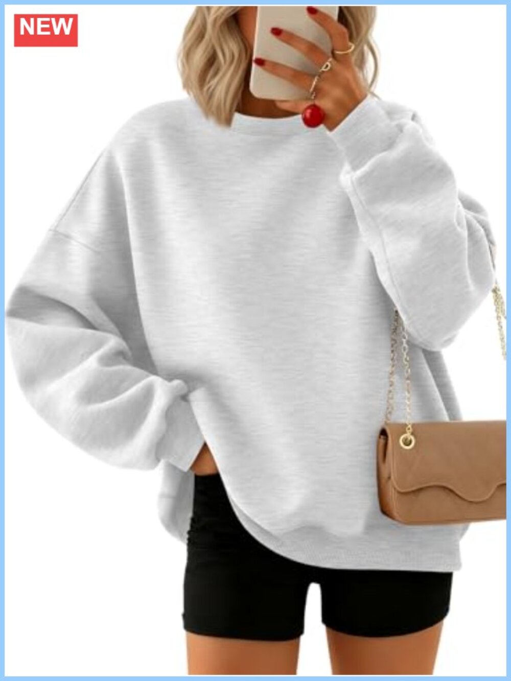 Oversized Crewneck Pullover Sweatshirt for Women Casual Fall Winter Top